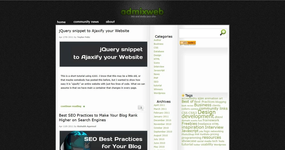 18 Years of Admix Web | admixweb admixweb 2011